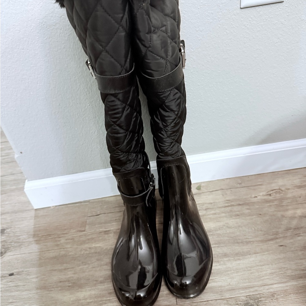 Michael Kors Black Quilted Knee-High Women's Boots - Picture 4 of 4